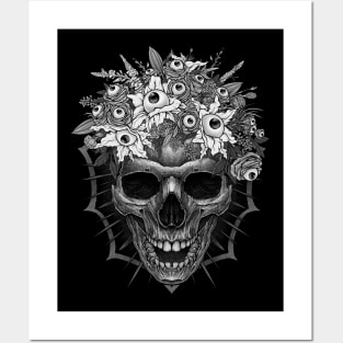 Bones and Botany Skull and creepy eyeball bouquet #2 Posters and Art